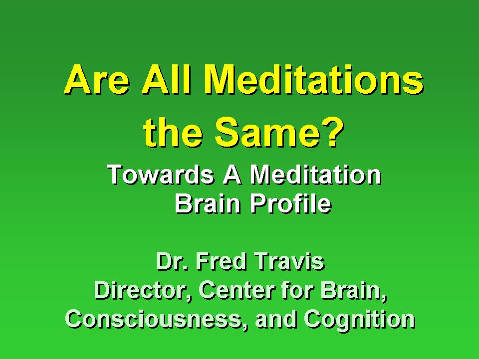 Travis Tucson presentation on differnt meditatation techniques